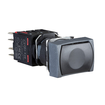 SE XB4 Кнопка с возвратом 16мм черная квадратная XB6DA25B