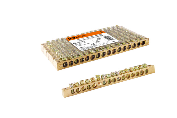 TDM Шина "N" нулевая 8x12мм 16/2 (16 групп/крепеж по краям) SQ0801-0071