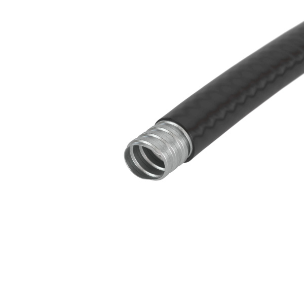 Купить DKC Металлорукав DN 20мм в гладкой ПВХ изоляции, Dвн 20,5 мм, Dнар 27,0, 50 м, цвет чёрный