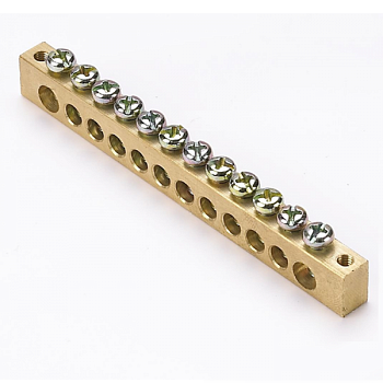 EKF PROxima Шина PEN "ноль-земля" (8х12мм) 12 отверстий латунь крепеж по краям