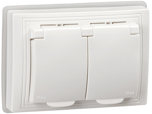 IEK KVARTA Роз. 2ая с з/к с з/ш РСбш12-3-КБ-44 16А IP44 бел.