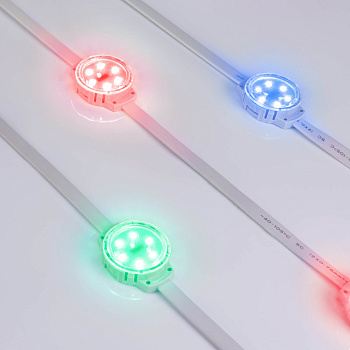 Arlight Модуль управляемый SOLEX-DMX-3535-6-24V RGB 120deg (D40x16mm, 1.5W, IP67) (-) 028882