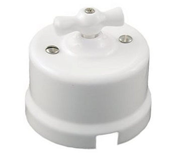 BIRONI Лизетта Керамика Белый Выключатель проходной 1-кл B1-201-01