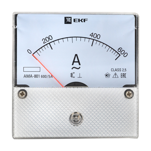 Купить EKF PROxima Амперметр AMA-801 аналоговый на панель (80х80) круглый вырез 600А трансф. подкл.