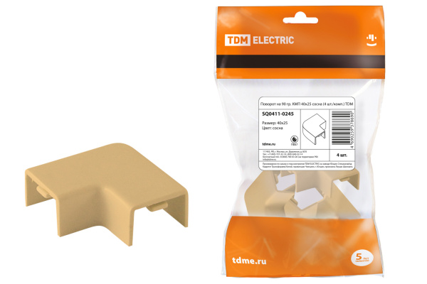TDM Поворот на 90 гр. КМП 40x25 сосна (4 шт./комп.) SQ0411-0245