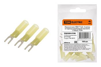 TDM Наконечник НВИ-Т 6,0–4 вилка в термоусаживаемой манжете (100шт) SQ0589-0106