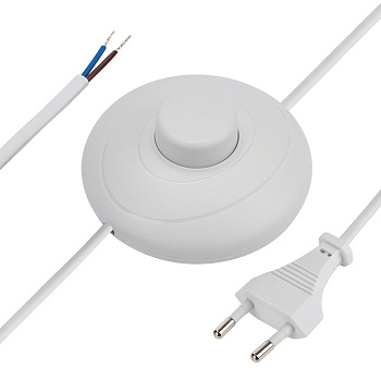 Сетевой шнур с напольным переключателем 2х0,75 мм², 2,5 м белый Rexant 11-1145