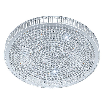 Eglo BALPRADA Светильник светоиодный потолочный , 23,5W(LED), Ø410, H110, 3500lm, сталь, хром/хрусталь, прозрачный 39746