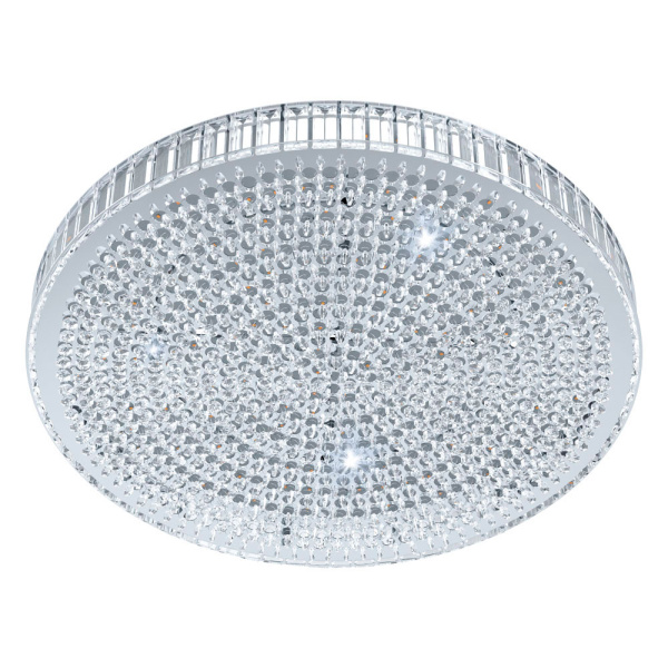 Eglo BALPRADA Светильник светоиодный потолочный , 23,5W(LED), Ø410, H110, 3500lm, сталь, хром/хрусталь, прозрачный 39746