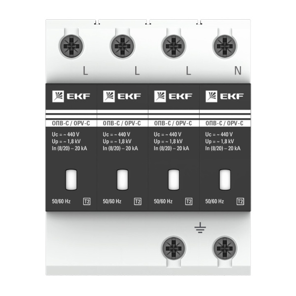 Купить EKF PROxima Ограничитель импульсных напряжений ОПВ-C/4P In 20кА 400В с сигн.