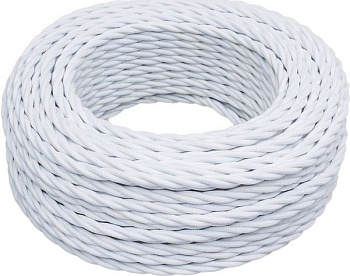 BIRONI Белый матовый Витой провод 2*1,5 150м B1-424-71-150