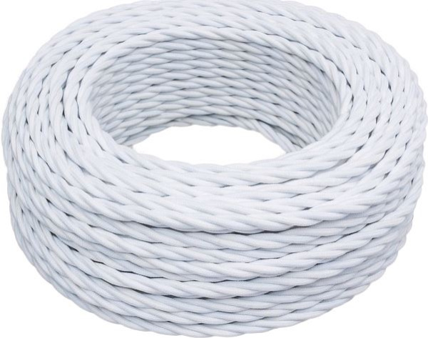 BIRONI Белый матовый Витой провод 2*1,5 150м B1-424-71-150