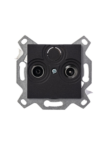 Купить ABB EPJ Levit антрацит / дымчатый чёрный Розетка TV-R, проходная, 7дБ, антрацит 2CHH083607A6063