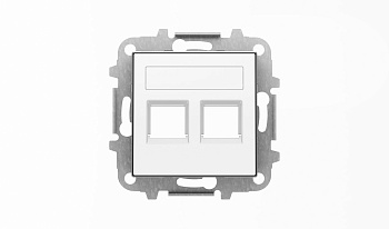 ABB SKY Альпийский белый Накладка для 2-х суппортов/разъёмов типа 2017... и/или 2018..., со шторками и полем для надписи 2CLA851820A1101