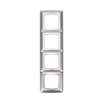 DEA Рамка 4-я горизонтальная Серебряный металлик KRANZ KR-78-0288