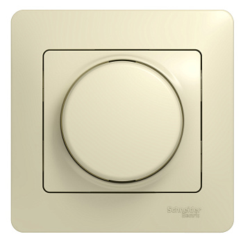 SE Glossa Беж Светорегулятор (диммер) поворотный, 300Вт (в сборе с рамкой) GSL000234