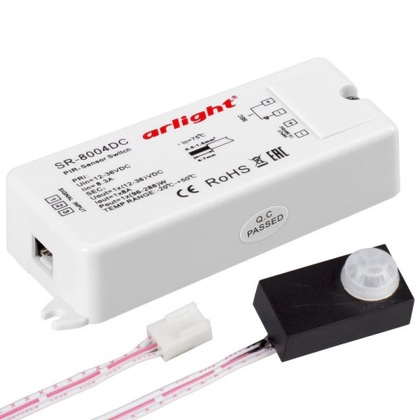 Arlight Датчик SR-8004-DC black (12-36V, 96-288W, PIR-Sensor) (-) 020866