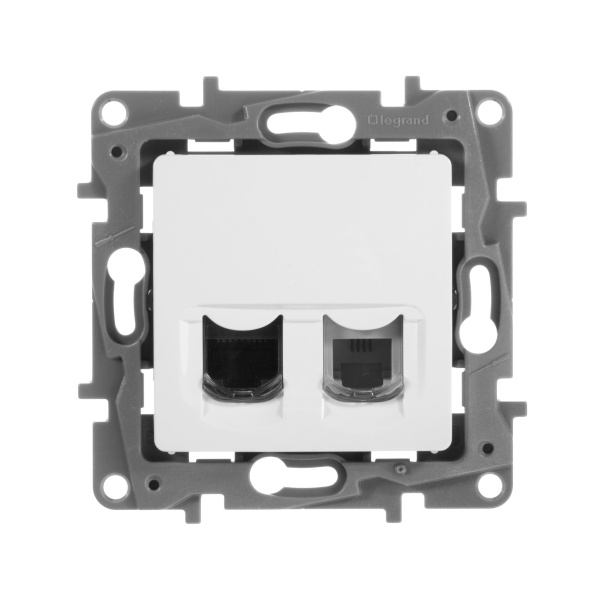 Купить Legrand Etika Белый Розетка тел.+ комп. (RJ11+RJ45) 5 категория  UTP 672252