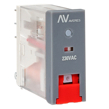 EKF AVERES Реле промежуточное с кнопкой и мех. Индикацией RPAt 22/2 8A 230В AC