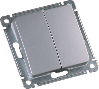 Hegel Мастер внутр Серебро ВС10-451-06 Выключатель 2-клавишный, механизм