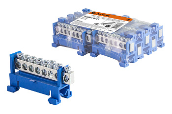 TDM Шина "N" нулевая с изолятором на DIN-рейку 6x9мм стойка мал. 8 групп никелированная SQ0801-0321