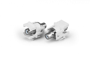 Hyperline KJ1-RCA/WH-D-WH Вставка формата Keystone Jack с проходным адаптером RCA (белый), D type, ROHS, белая 246975