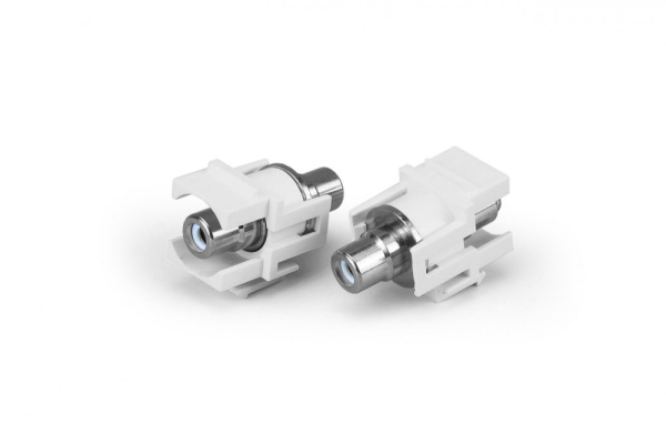 Hyperline KJ1-RCA/WH-D-WH Вставка формата Keystone Jack с проходным адаптером RCA (белый), D type, ROHS, белая 246975