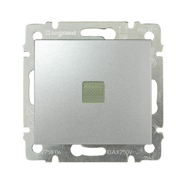 Купить Legrand Valena Алюминий Выключатель 1-клавишный с подсветкой 770110