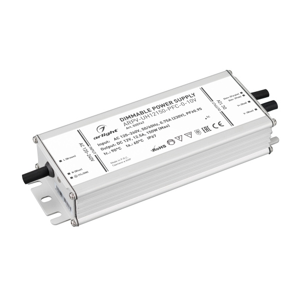Arlight Блок питания ARPV-UH12150-PFC-0-10V (12V, 12.5A, 150W) ( IP67 Металл, 7 лет) 025747