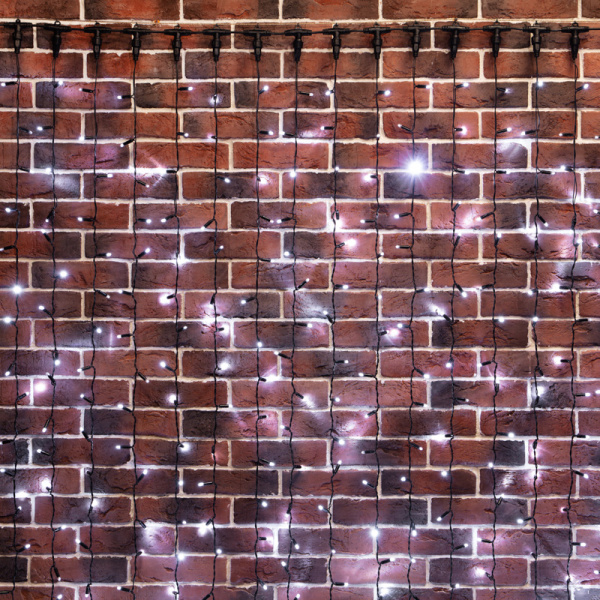 NEON-NIGHT Гирлянда "Светодиодный Дождь" 2х4м, эффект мерцания, черный провод, 230 В, диоды БЕЛЫЕ, 800 LED 235-202