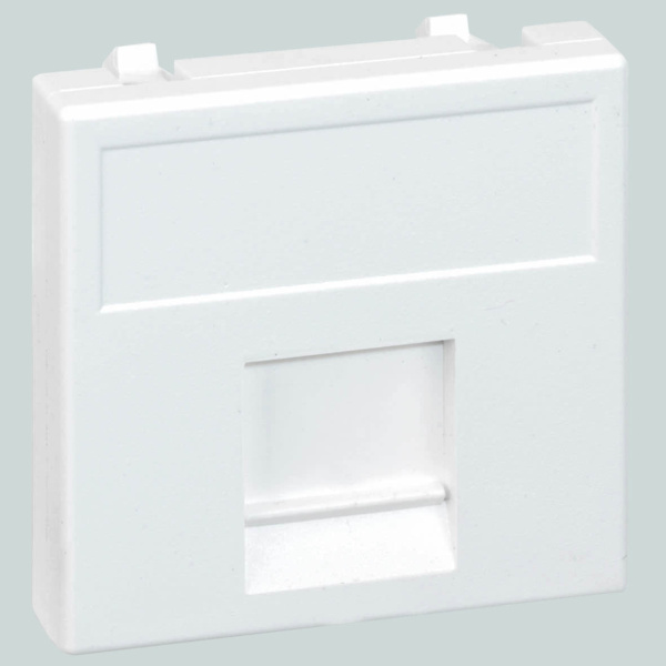 Simon Connect Алюминий Адаптер со шторкой на 1 RJ45 конектор, AMP(S110,SL110,SLt),Brand-Rex,RIT45х45мм K76-8