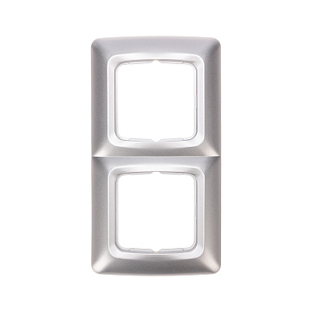 DEA Рамка 2-я горизонтальная Серебряный металлик KRANZ KR-78-0286