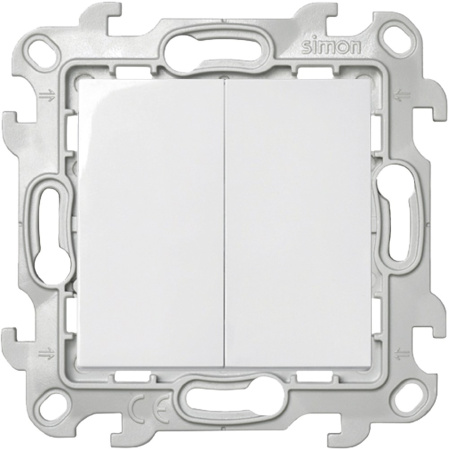 Купить Simon 24 Белый Двухклавишный переключатель 2410397-030