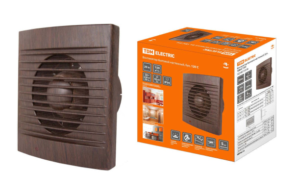 TDM Вентилятор бытовой настенный, 120 С "ЭКО" (бук) SQ1807-0104