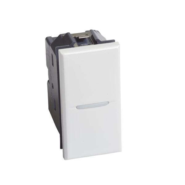 Купить BT Axolute Белая Кнопка аксиальная 1-кл. 10А, 250В, винт. клеммы, 1 мод. (замена для арт. HD4005) HD4005N