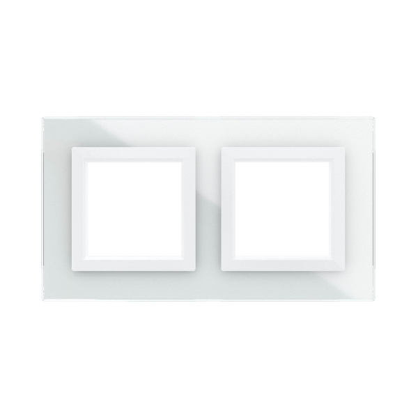 Купить DKC Рамка из натурального стекла, "Avanti", белая, 2 поста (4 мод.)