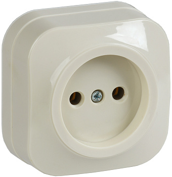 IEK GLORY РС20-2-ХК Розет. 1-ая без з/к о/у 10А GLORY крем.