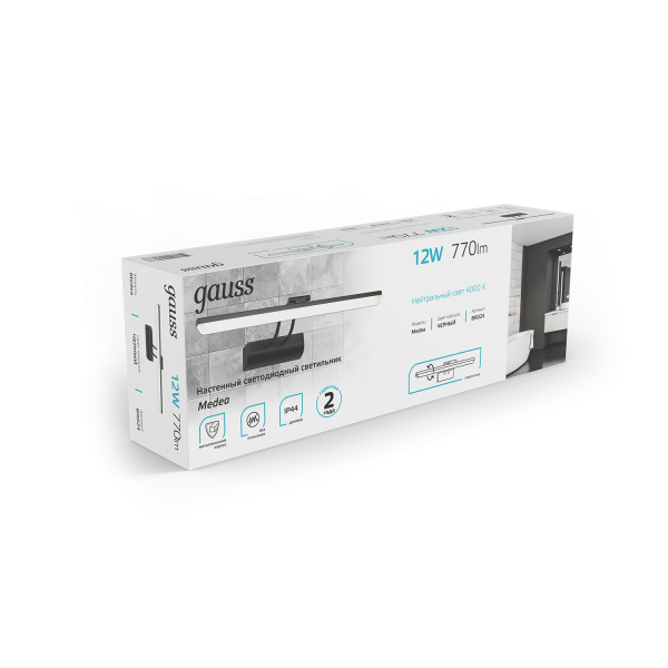 Купить Gauss Настенный светодиодный светильник Medea BR024 12W 770lm 200-240V 550mm LED 1/20