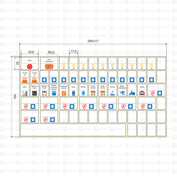 Купить Комплект модульных наклеек большой (164х299) EKF PROxima