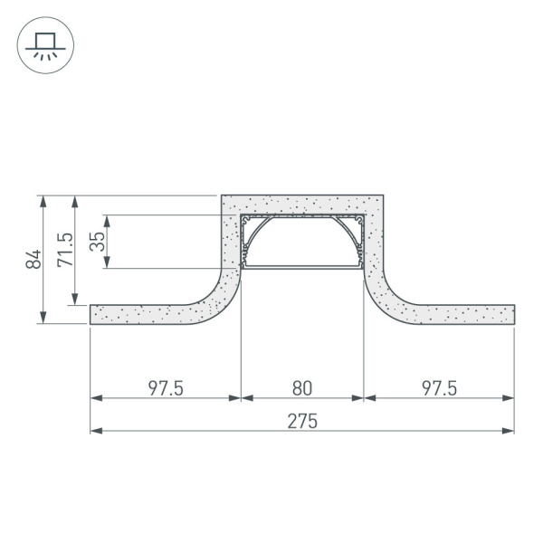 Купить Arlight Гипсокартонный Модуль ARL-SLOT-ROUND-80-2000 (ГКЛ 12.5мм) (-) 022263
