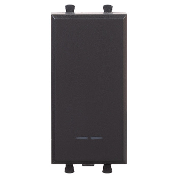 DKC Выключатель модульный, "Avanti", "Черный матовый", 1 модуль