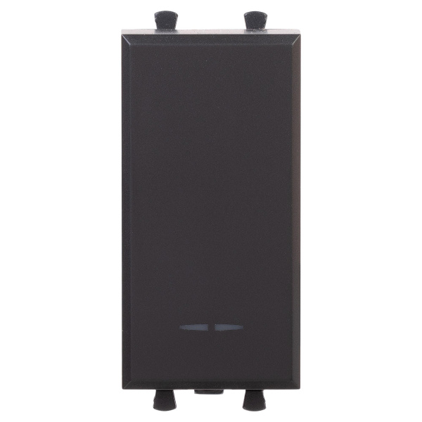 DKC Выключатель модульный, "Avanti", "Черный матовый", 1 модуль