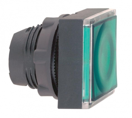SE XB5 Головка кнопки 22мм квадратная зеленая с подсветкой, с возвратом ZB5CW333