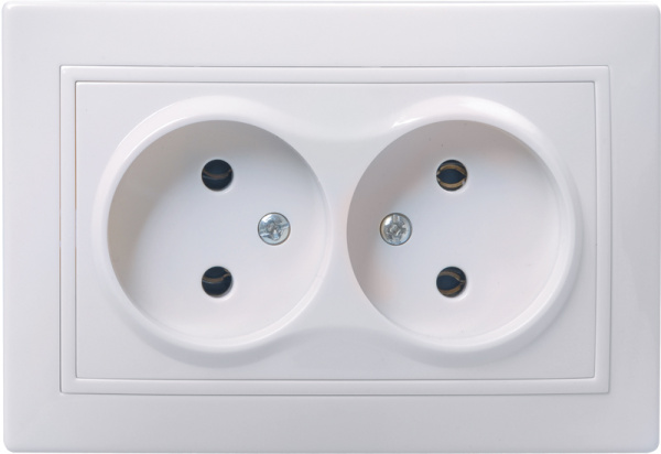IEK KVARTA РС12-2-КБ Розетка 2местн. без з/к без защ.штор. 10А (белый)