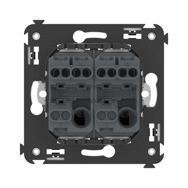 Купить DKC Кнопка двухклавишная в стену, "Avanti", "Черный квадрат"