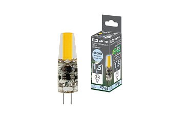 TDM Лампа светодиодная G4-1,5 Вт-AC/DC 12 В-4000 К, COB, 9,5х36 мм SQ0340-0091