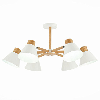 Evoluce BUVE Белый/Белый, Светлое дерево SLE103702-06 Люстра потолочная E27 6*60W