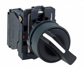 SE XB5 Переключатель 1-0 с фиксацией чёрный 1НО XB5AD21