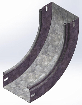 OSTEC Угол внутренний плавный 90 град. к лотку 300х50, толщ. 0,7 мм, Сендзимир цинк