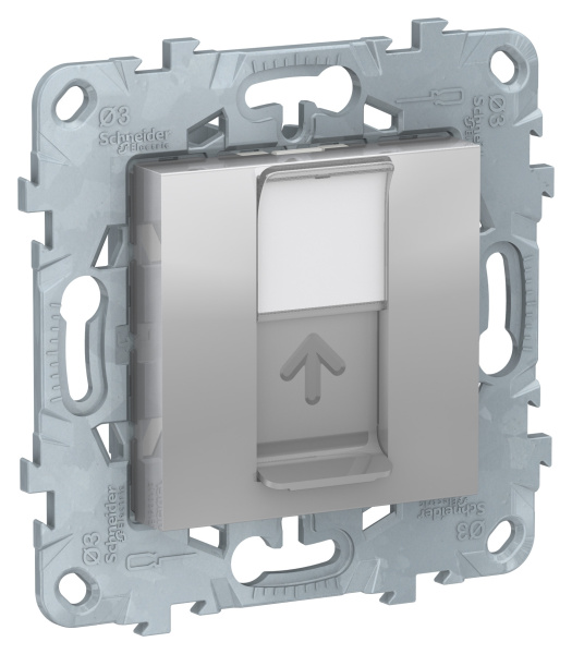 Купить SE Unica New Алюминий Панель лицевая RJ45 Keystone/Systimax NU546130